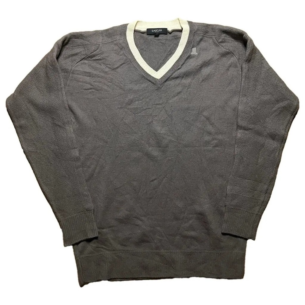 Lanvin Grey Wool Sweater Knitwear Sweatshirts